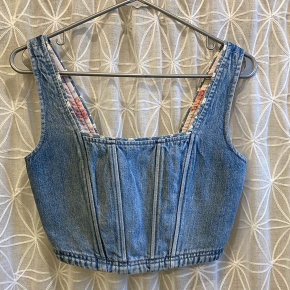 Lucky Brand Tops - Lucky Brand Denim Crop Tank Top
